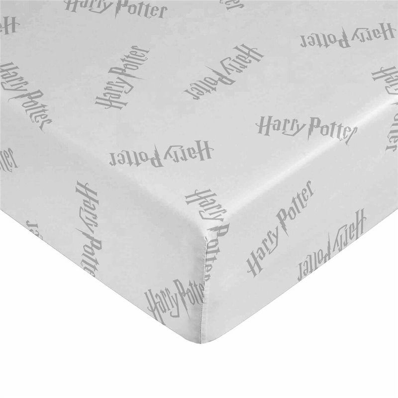 Drap housse Harry Potter Blanc Gris Lit 2 persones