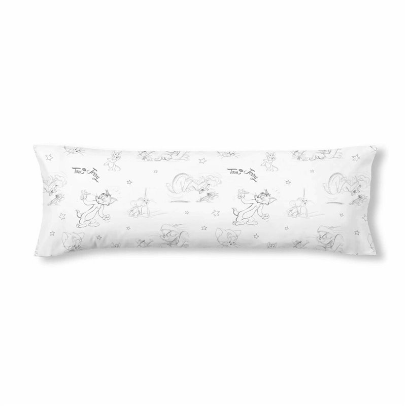 Taie d'oreiller Tom & Jerry Blanc Multicouleur 175 Fils 65 x 65 cm