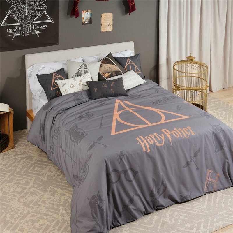 Housse de Couette Harry Potter Deathly Hallows Multicouleur 175 Fils 155 x 220 cm Lit 1 personne
