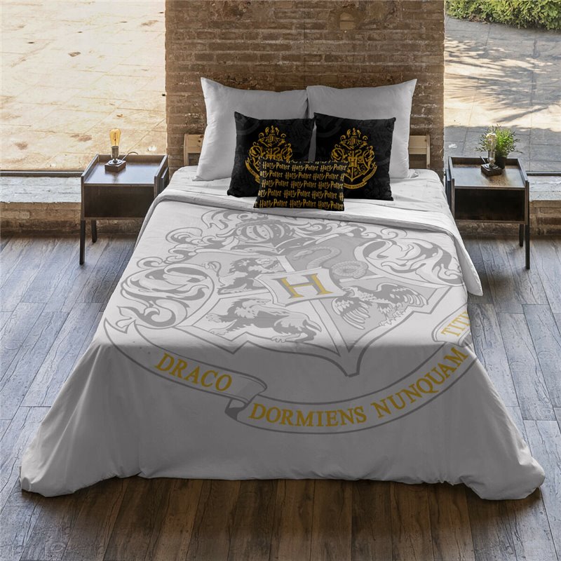 Image secondaire de Housse de Couette Harry Potter Hogwarts Gris Multicouleur 175 Fils 140 x 200 cm Lit 1 personne