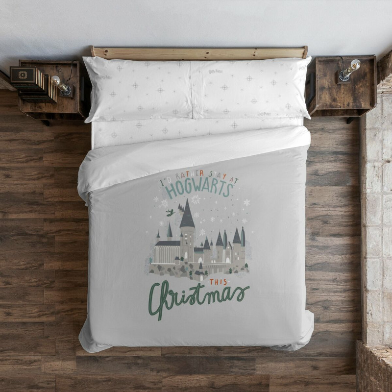 Housse de Couette Harry Potter Hogwarts in Christmas Multicouleur 175 Fils 180 x 220 cm Lit 1 persone