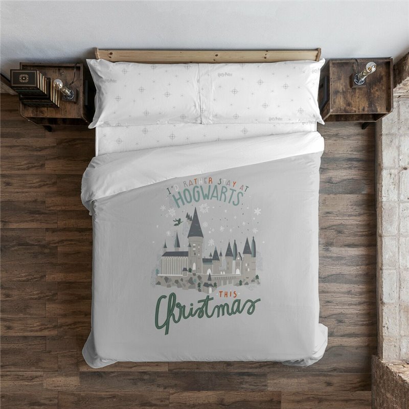 Housse de Couette Harry Potter Hogwarts in Christmas Multicouleur 175 Fils 155 x 220 cm Lit 1 personne