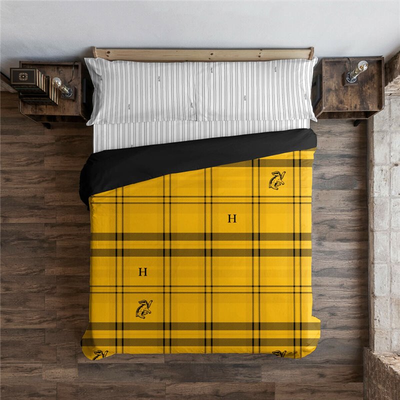 Housse de Couette Harry Potter Hufflepuff Jaune Multicouleur 175 Fils 155 x 220 cm Lit 1 personne