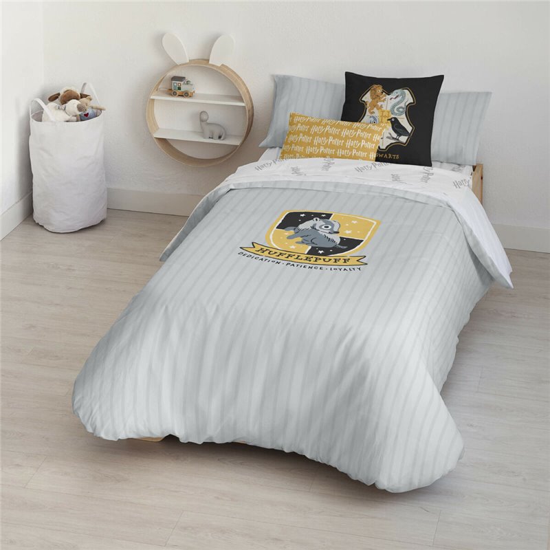 Housse de Couette Harry Potter Hufflepuff Sweet Multicouleur 175 Fils 140 x 200 cm Lit 1 personne
