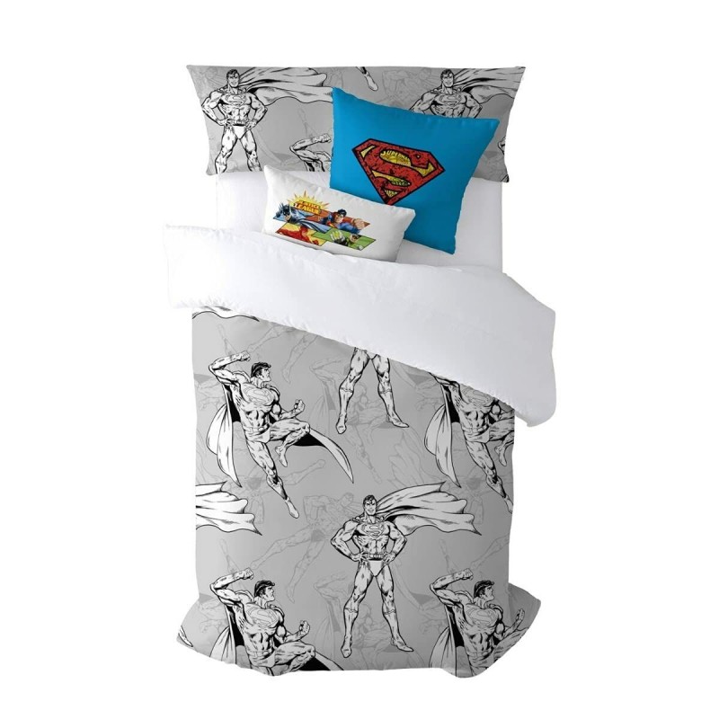 Housse de Couette Superman Superman Gris 175 Fils 220 x 220 cm