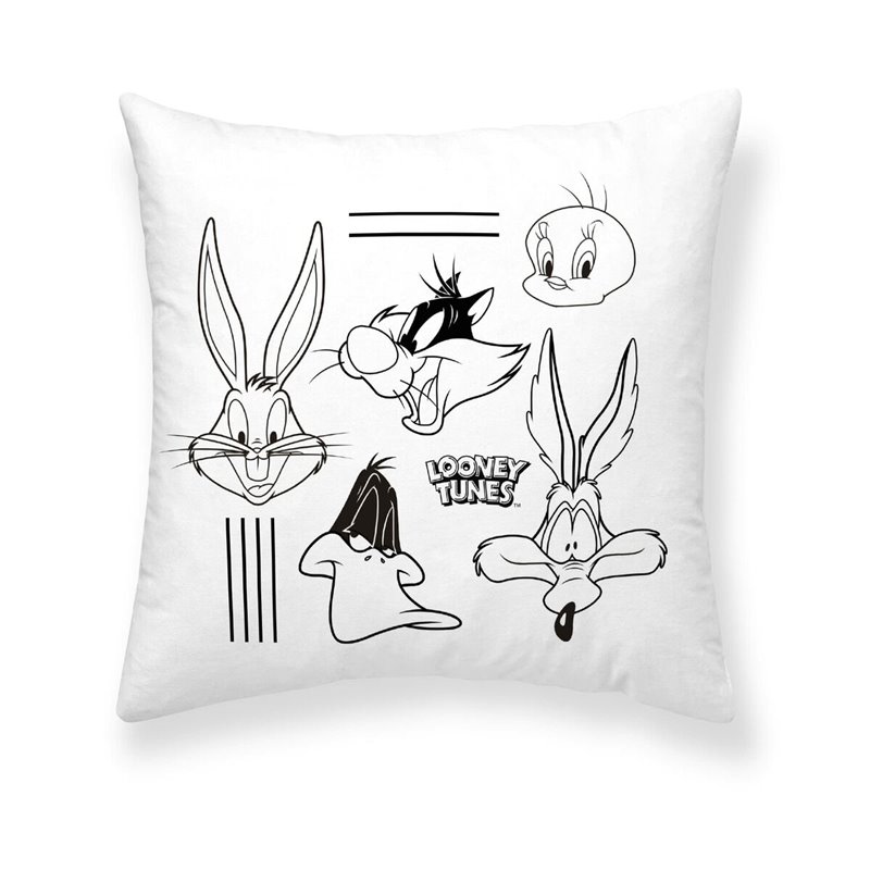 Housse de coussin Looney Tunes Looney B&w B Blanc Multicouleur 45 x 45 cm