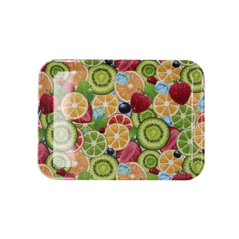 Image secondaire de Plateau de petit déjeuner Quid Habitat Multicouleur Plastique 28 x 20 x 1,5 cm Avec des poignées Fruits (12 Unités)