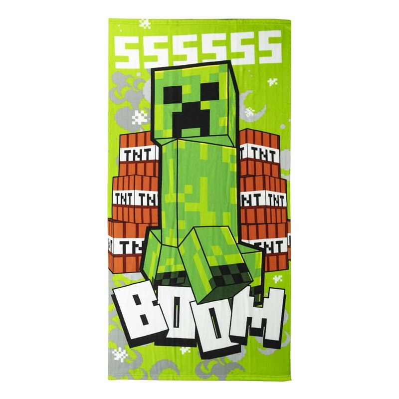 Serviette de plage Minecraft Vert 100 % polyester 70 x 140 cm