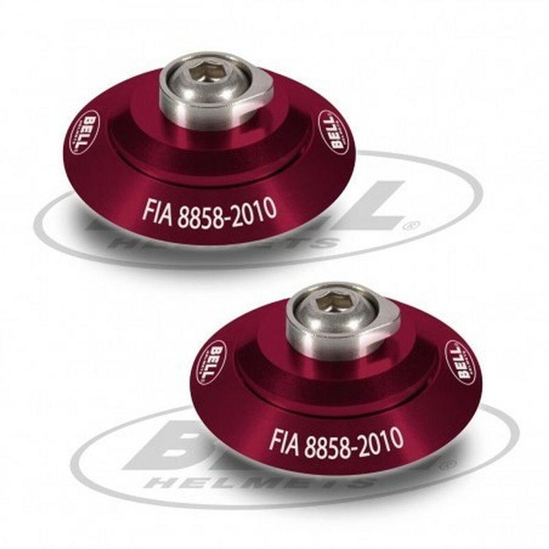 Kit d'attaches pour casque Bell HANS Rouge FIA 8858-2010