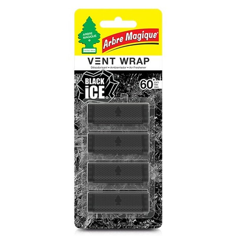 Désodorisant Pour Voiture Arbre Magique PER90700 Invisible Black Ice 4 Pièces