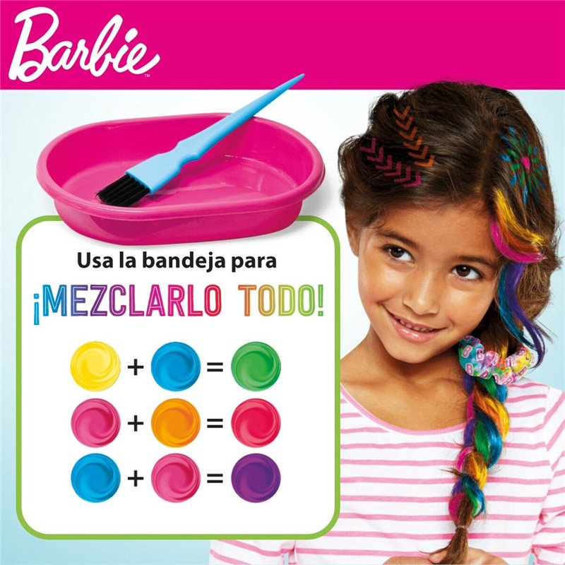 Image secondaire de Assortiment pour cheveux Barbie Rainbow Tie 15,5 x 10,5 x 2,5 cm Cheveux avec Mèches Multicouleur