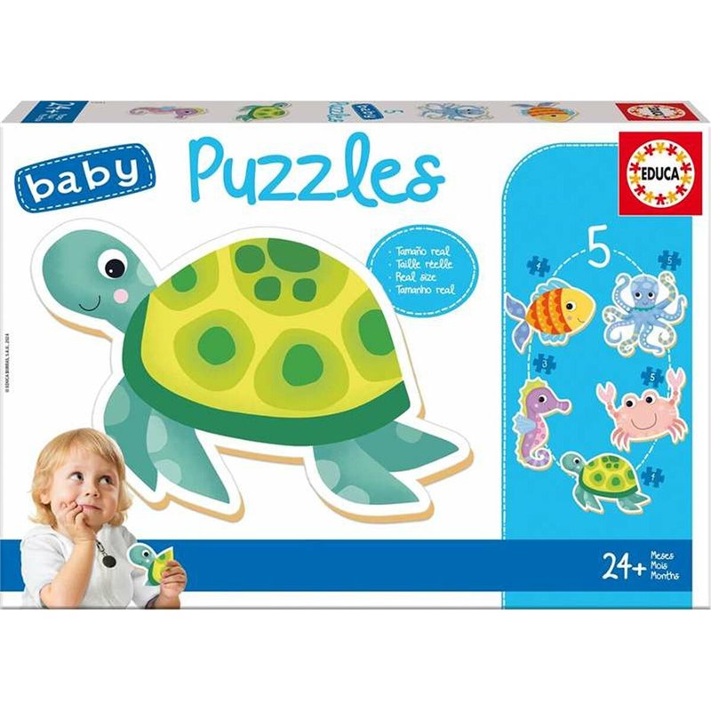 Set de 5 Puzzles Educa Enfant Animaux aquatiques