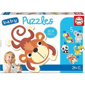Set de 5 Puzzles Educa Enfant animaux