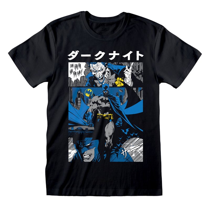 T shirt à manches courtes Batman Manga Cover Noir Unisexe