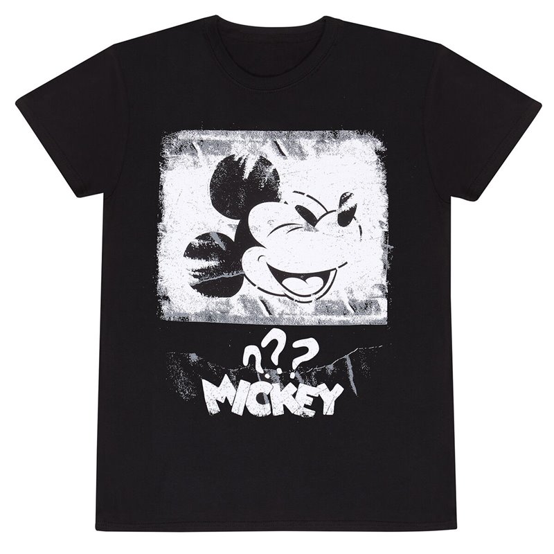 T-Shirt à manches courtes unisex Mickey Mouse Poster Style Noir