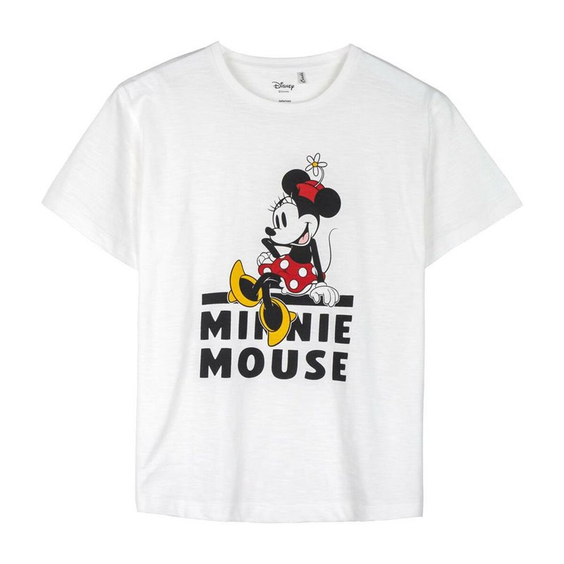 T-Shirt à manches courtes femme Minnie Mouse Blanc