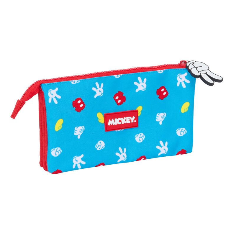 Image secondaire de Trousse Fourre-Tout Triple Mickey Mouse Fantastic Bleu Rouge 22 x 12 x 3 cm