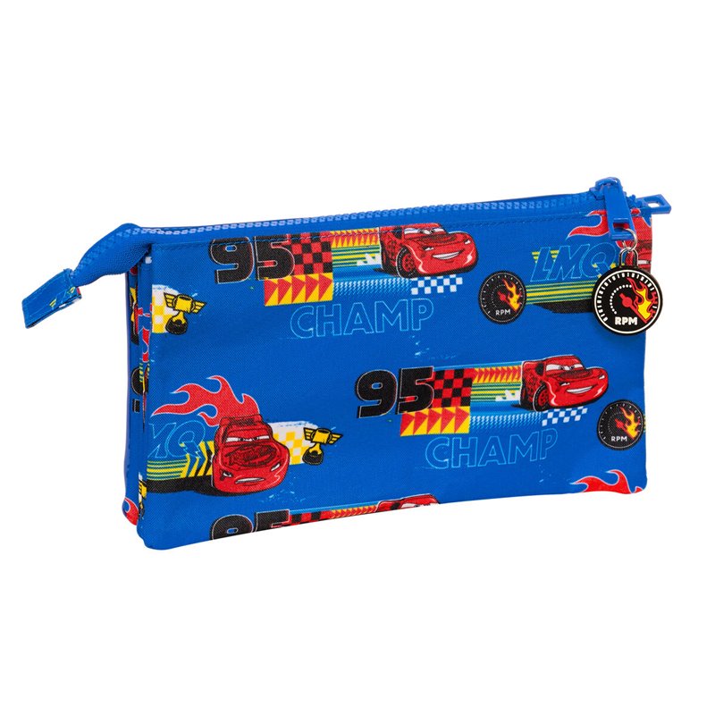 Image secondaire de Trousse Fourre-Tout Triple Cars Race ready Bleu 22 x 12 x 3 cm