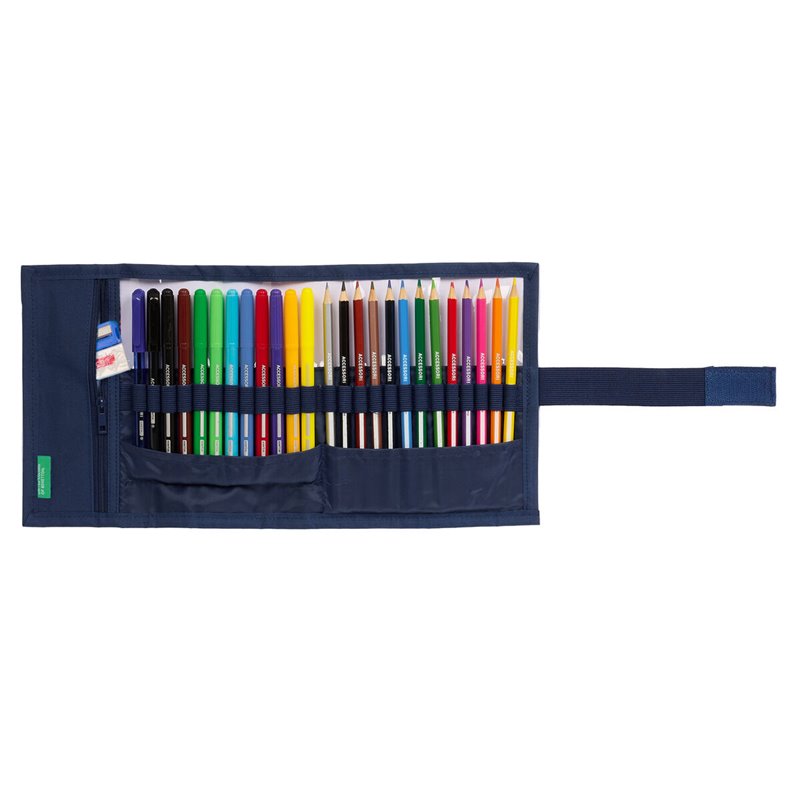 Image secondaire de Pochette crayons Benetton Cool Blue marine 7 x 20 x 7 cm Enveloppante 27 Pièces