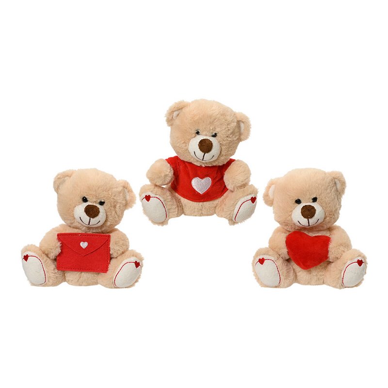 Ours en peluche EDM 808762 Saint Valentin 15 cm