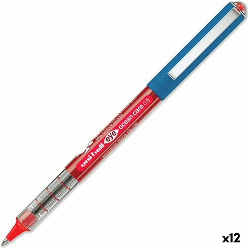 Stylo à encre liquide Uni-Ball Eye Ocean Care 0,5 mm Rouge (12 Unités)