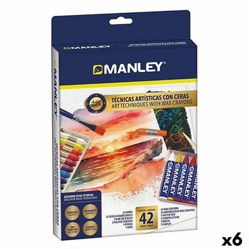 Set de peinture Manley Multicouleur Crayons gras de couleur (6 Unités)