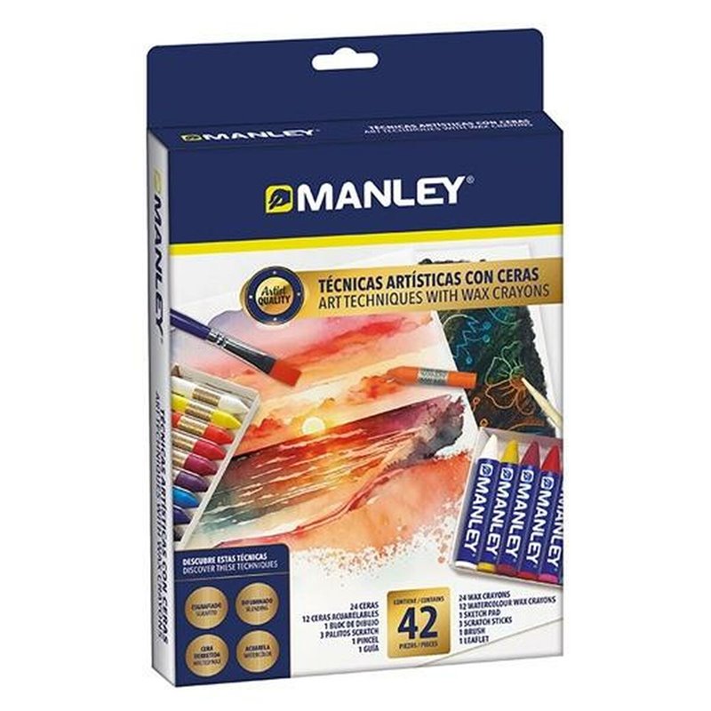 Image secondaire de Set de peinture Manley Multicouleur Crayons gras de couleur (6 Unités)