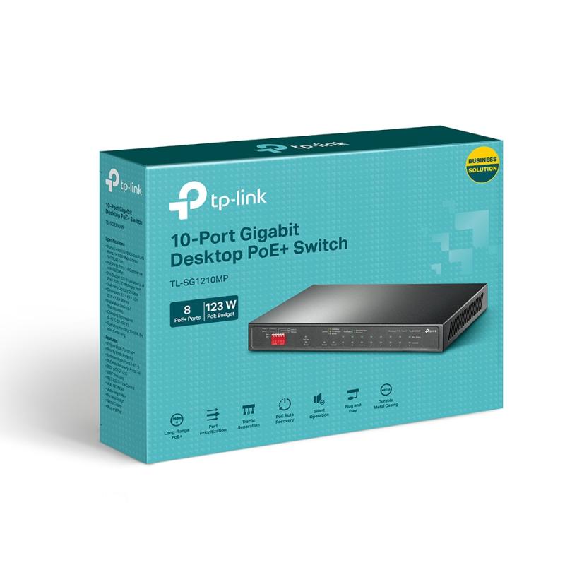 Image secondaire de Tp-Link TL-SG1210MP commutateur réseau Non-géré Gigabit Ethernet (10/100/1000) Connexion Ethernet, supportant l'alimentation via