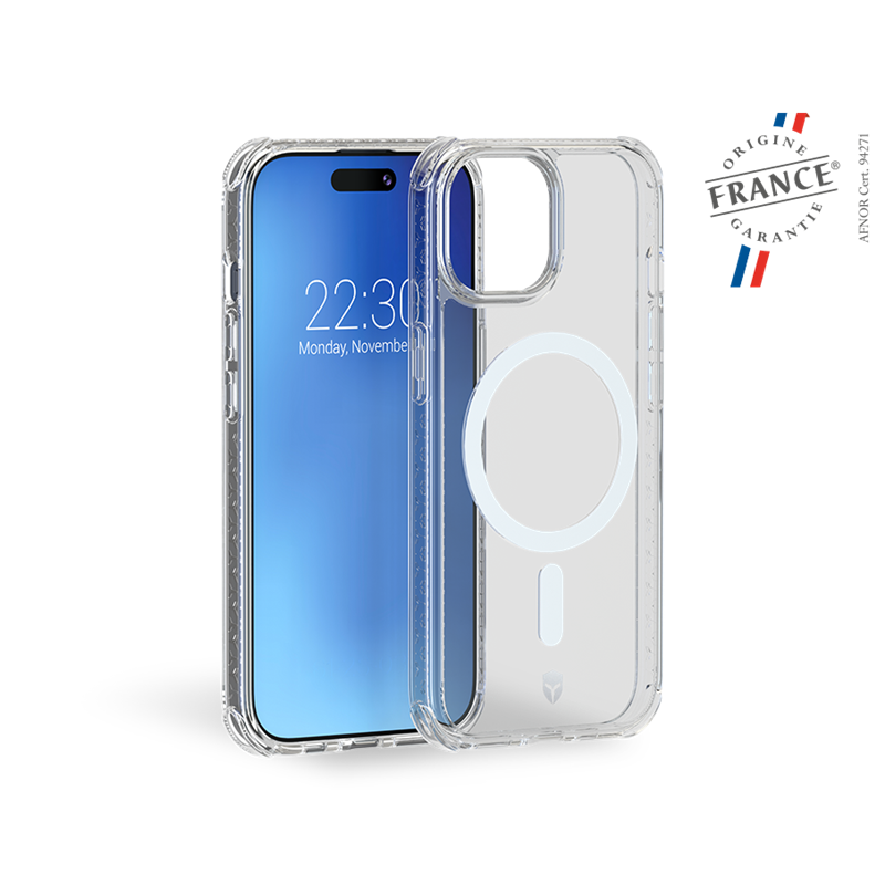 Coque Renforcée iPhone 15 Plus AIR Origine France Garantie Compatible MagSafe Transparente - Origine France Garantie - G