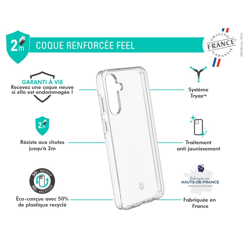 Image secondaire de Coque Renforcée Samsung Galaxy A15 4G / Galaxy A15 5G FEEL Origine France Garantie Transparente - Garantie à vie Force C