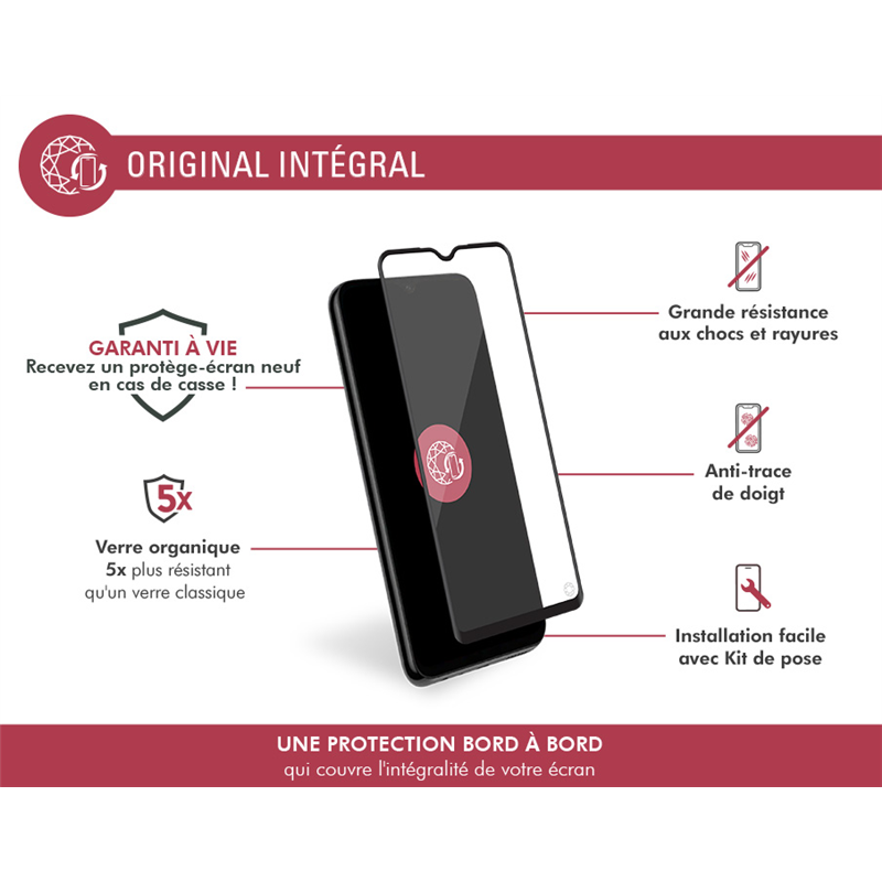 Image secondaire de Protège écran Samsung Galaxy A05s 2.5D Original - Garanti à vie Force Glass