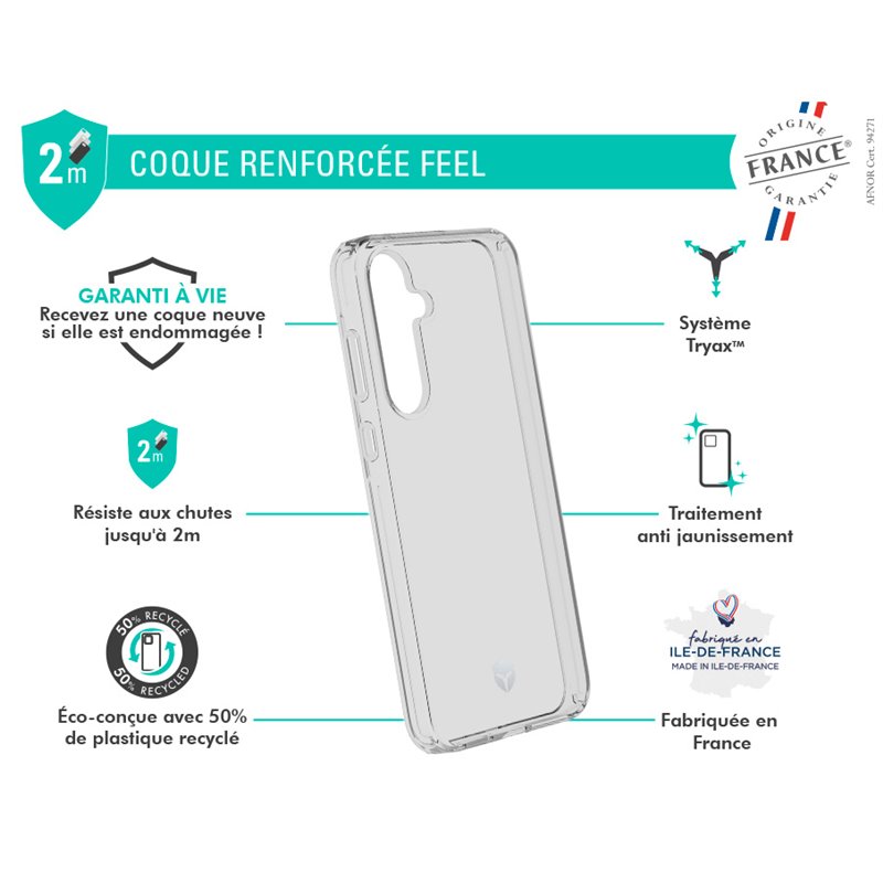 Image secondaire de Coque Renforcée Samsung Galaxy A55 5G FEEL Origine France Garantie Transparente - Garantie à vie Force Case