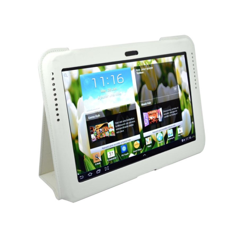 Housse de protection Heden Slim pr Samsung Tab2 101+ Note, blanc