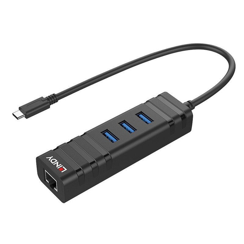 Image secondaire de Lindy 43249 hub & concentrateur USB 3.2 Gen 1 (3.1 Gen 1) Type-C 5000 Mbit/s Noir