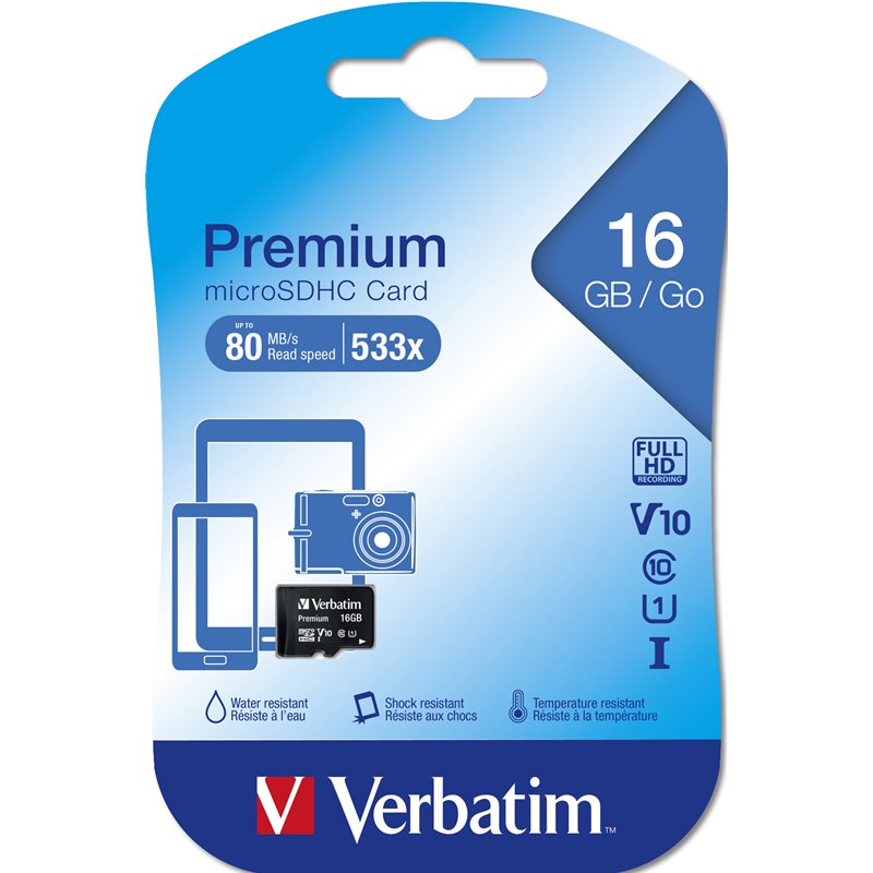 Image secondaire de Verbatim Premium 16 Go MicroSDHC Classe 10