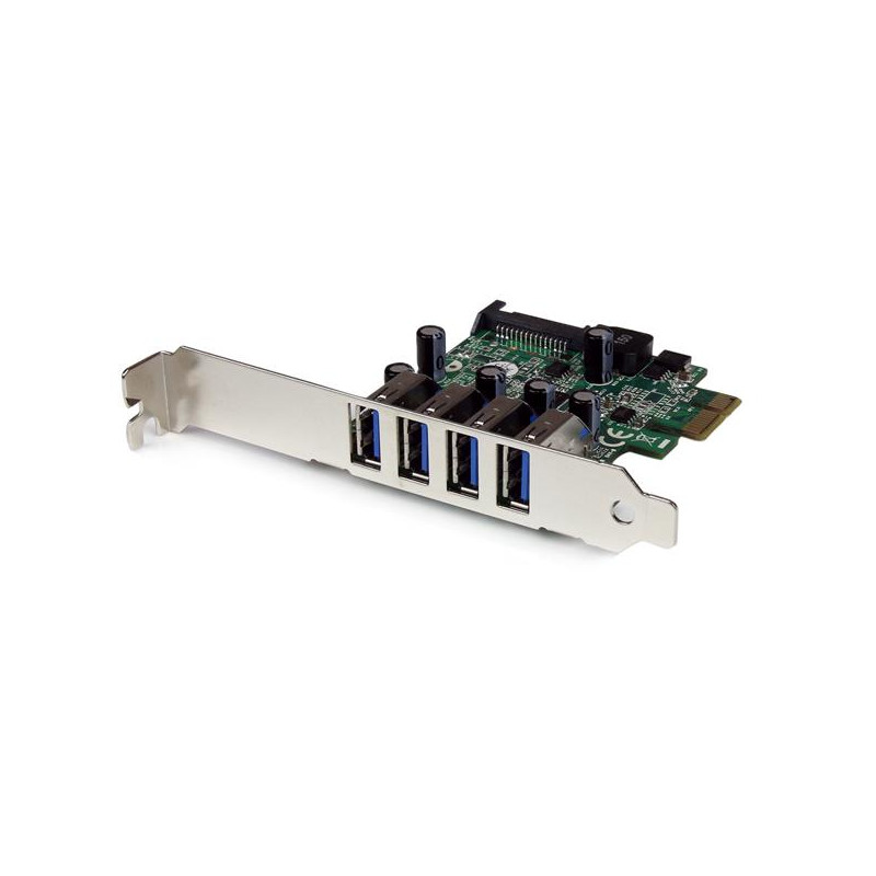 Startech.com Carte contrôleur PCI Express à 4 ports USB 3.0 SuperSpeed - Adaptateur PCIe avec UASP et alimentation SATA