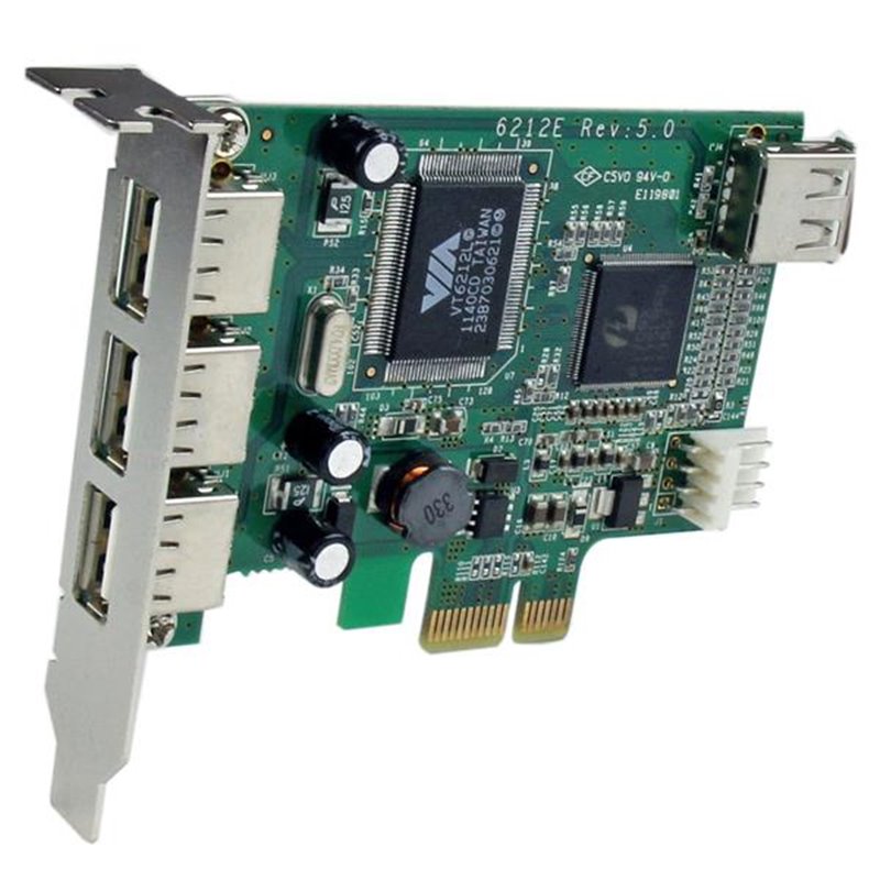 Image secondaire de Startech.com Carte Adaptateur PCI Express vers 4 Ports USB 2.0 - Carte PCIe Interne Externe