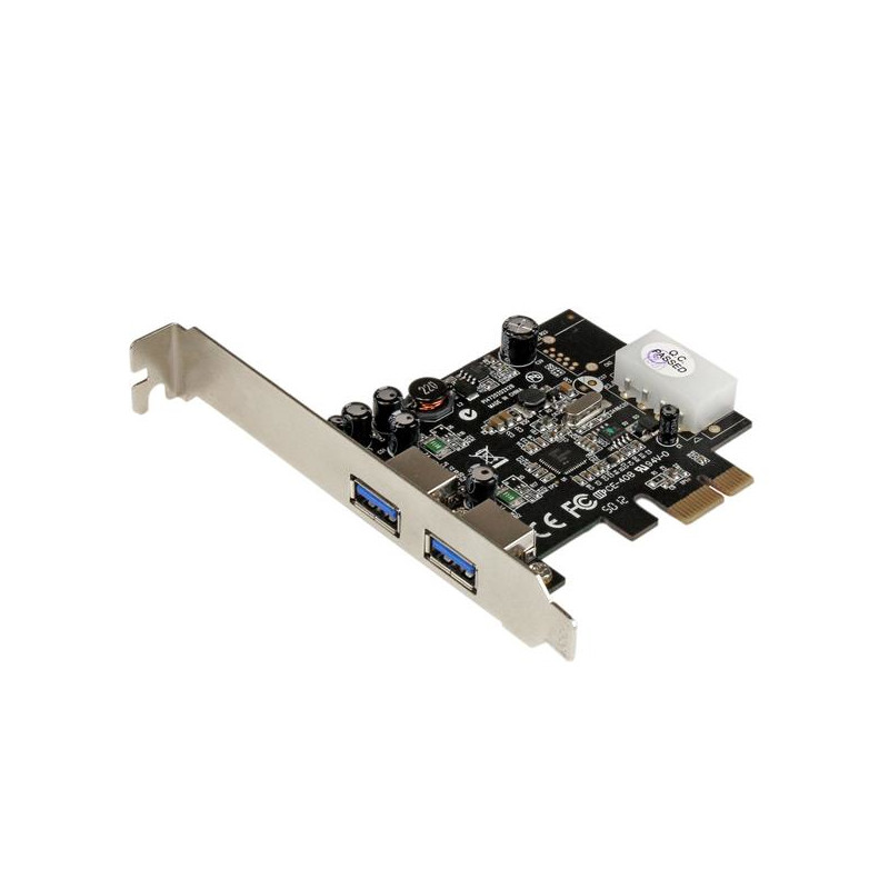 Startech.com Carte Contrôleur PCI Express vers 2 Ports USB 3.0 avec UASP - Alimentation LP4