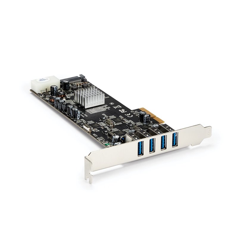 Startech.com Carte Contrôleur PCI Express vers 4 Ports USB 3.0 avec 4 voies dédiés de 5 Gb/s - UASP - Alim SATA / LP4