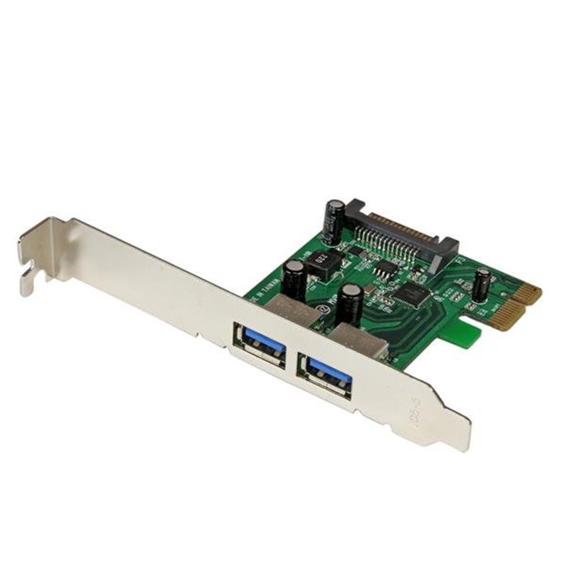 Startech.com Carte Contrôleur PCI Express (PCIe) vers 2 ports USB 3.0 avec UASP - Alimentation SATA