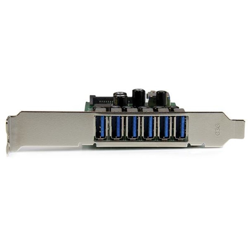 Image secondaire de Startech.com Carte contrôleur PCI Express à 7 ports USB 3.0 - 6 externes 1 interne - Adaptateur PCIe avec alimentation SATA