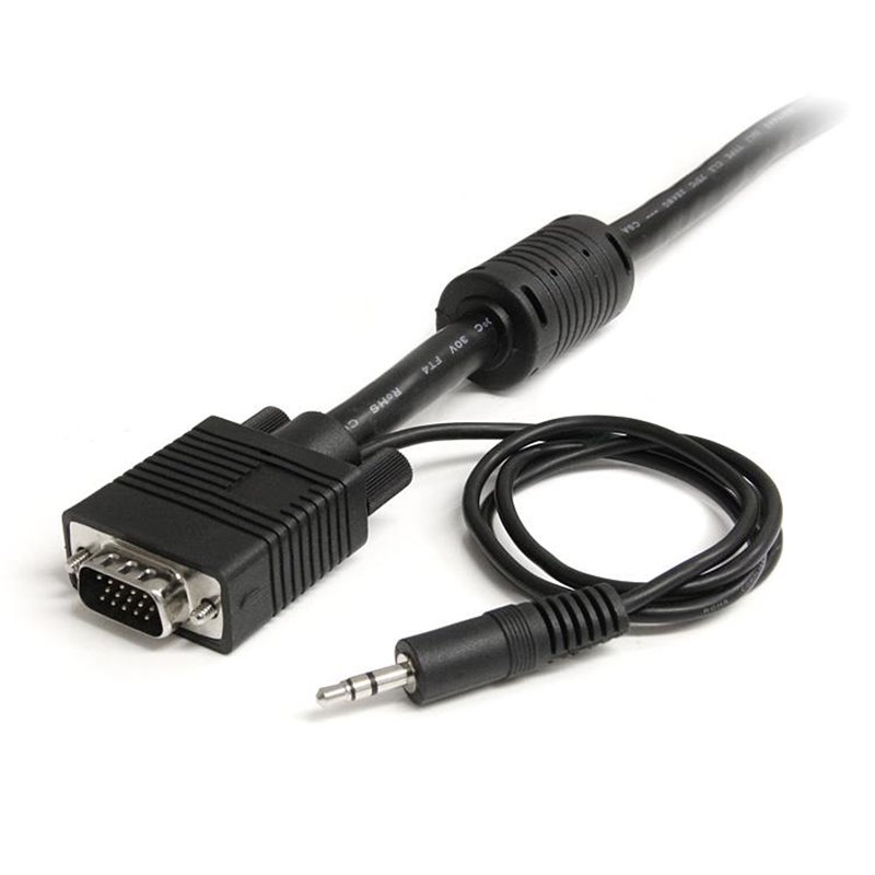 Image secondaire de Startech.com Câble vidéo coaxial pour écran VGA haute résolution 2 m avec audio HD15 M/M