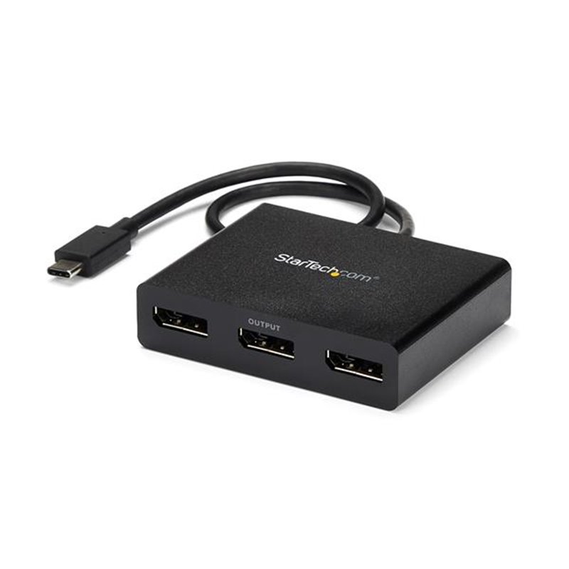 Startech.com Adaptateur Multi-Moniteur USB-C 3 ports, Hub USB Type-C vers 3x DisplayPort 1.2 MST, Triple 1080p 30Hz DP Laptop Di