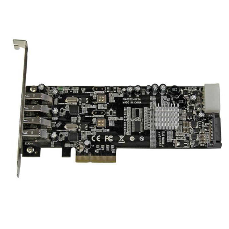 Image secondaire de Startech.com Carte Contrôleur PCI Express vers 4 Ports USB 3.0 avec 2 voies dédiés de 5 Gb/s - UASP - Alim SATA / LP4