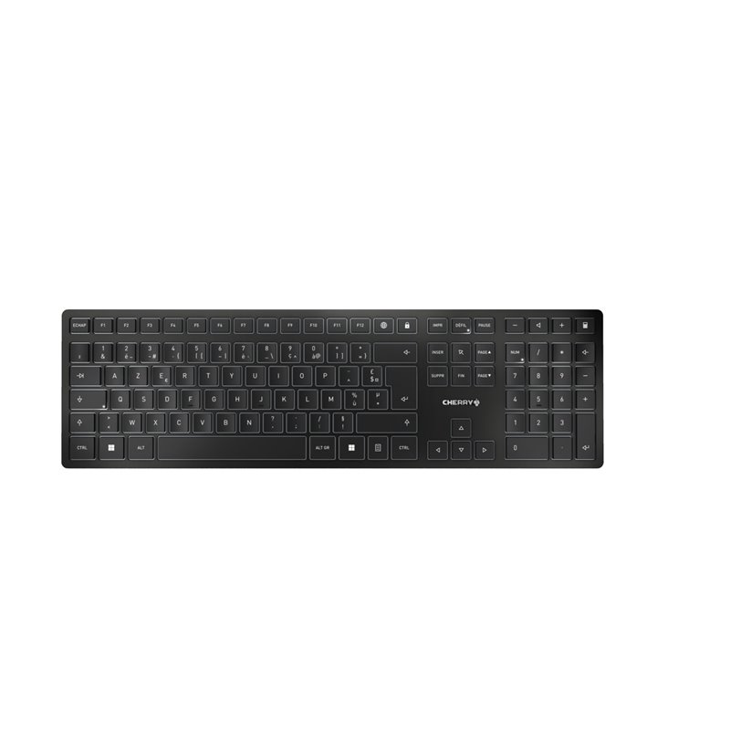 Cherry KW 9100 SLIM clavier RF sans fil + Bluetooth Azerty Français Noir