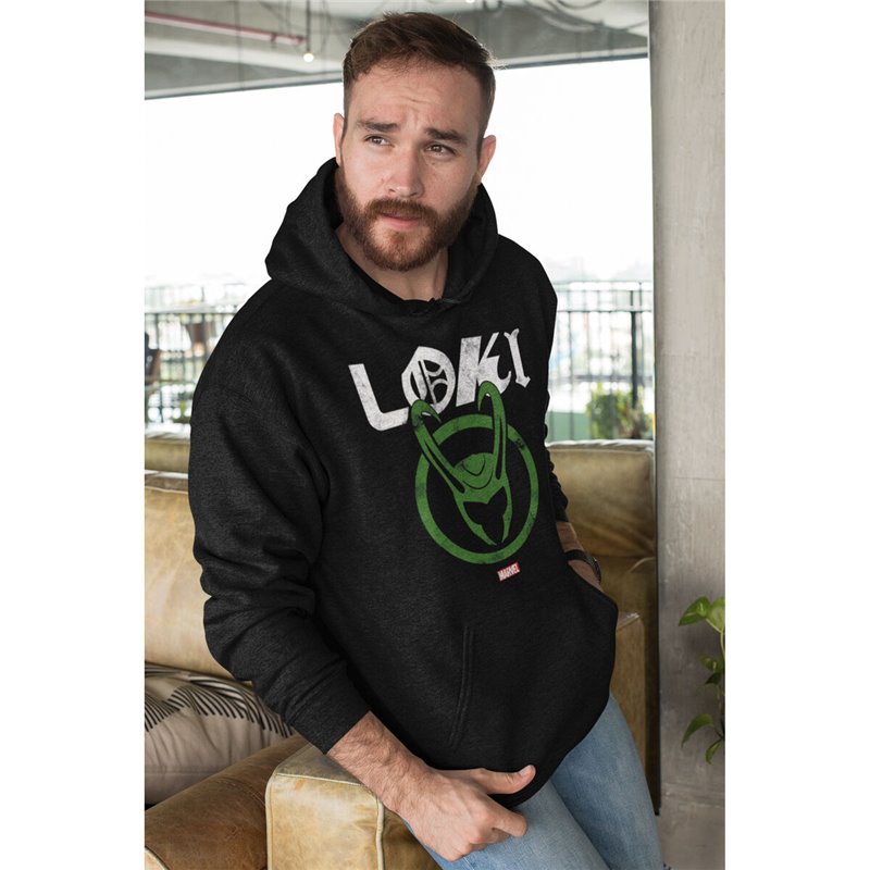 Image secondaire de Sweat à capuche unisex Marvel Distressed Logo Noir