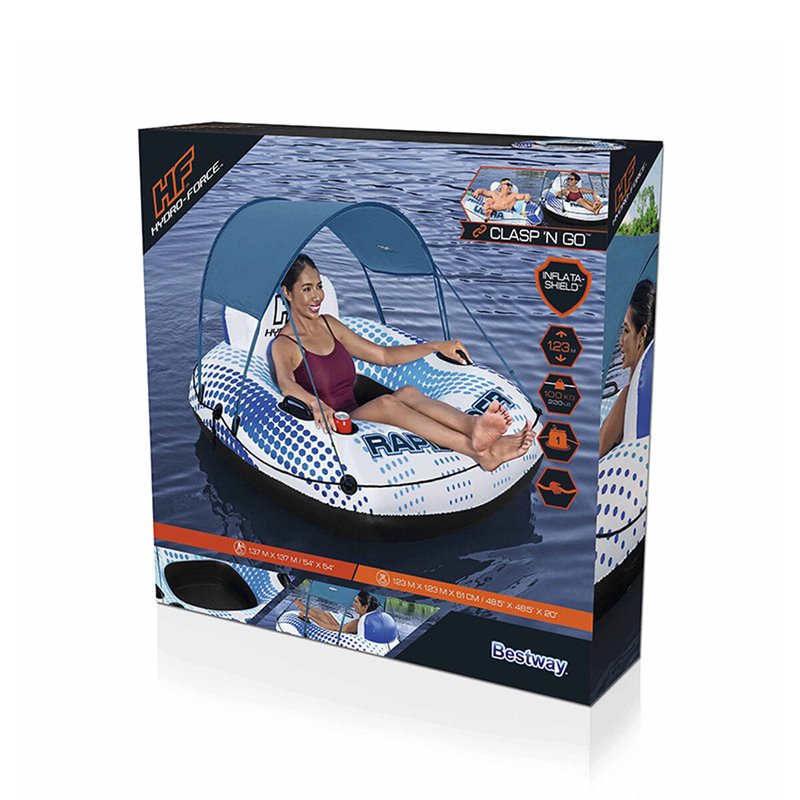 Image secondaire de Bestway Hydro-Force Rapid Rider Bouée de rivière avec parasol amovible 1,23 m