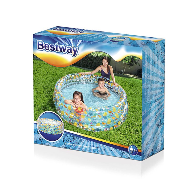 Image secondaire de Pataugeoire gonflable pour enfants Bestway Tropical 170 x 53 cm