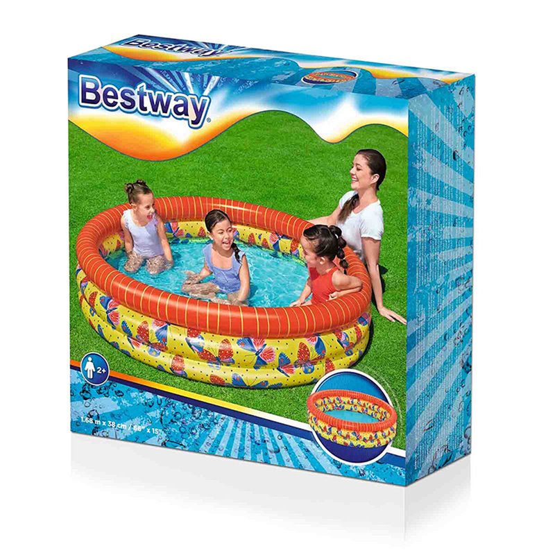 Image secondaire de Pataugeoire gonflable pour enfants Bestway Papillons 168 x 38 cm