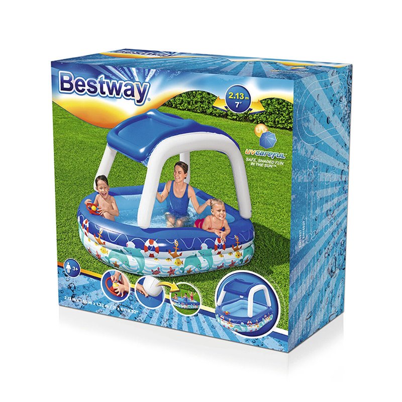 Image secondaire de Bestway Piscine familiale gonflable Sea Captain avec parasol UV Careful